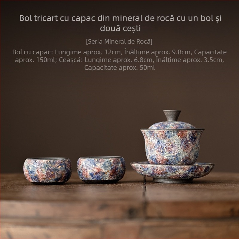 Vas ceramic pentru ceai cu capac, în stil retro, pentru uz casnic, ideal pentru infuzarea ceaiului, cu detalii aurii