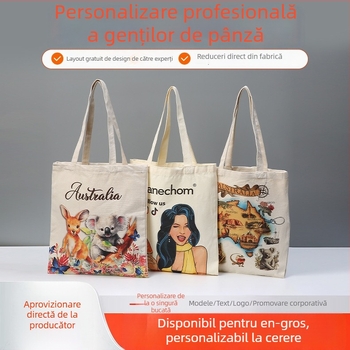 Geantă de pânză pentru cumpărături, personalizabilă cu imprimare de logo, design cultural și creativ