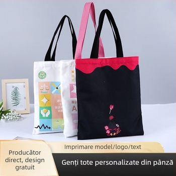 Geantă din pânză cu logo personalizat pentru promovare corporativă
