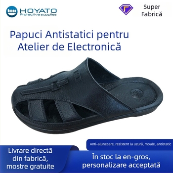 Pantofi de lucru antistatice, fără praf, confortabili, protecție pentru degete, respirabili, talpă moale, antiderapante, cu șase găuri pentru șireturi