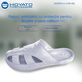 Pantofi de lucru antistatice, fără praf, confortabili, protecție pentru degete, respirabili, talpă moale, antiderapante, cu șase găuri pentru șireturi