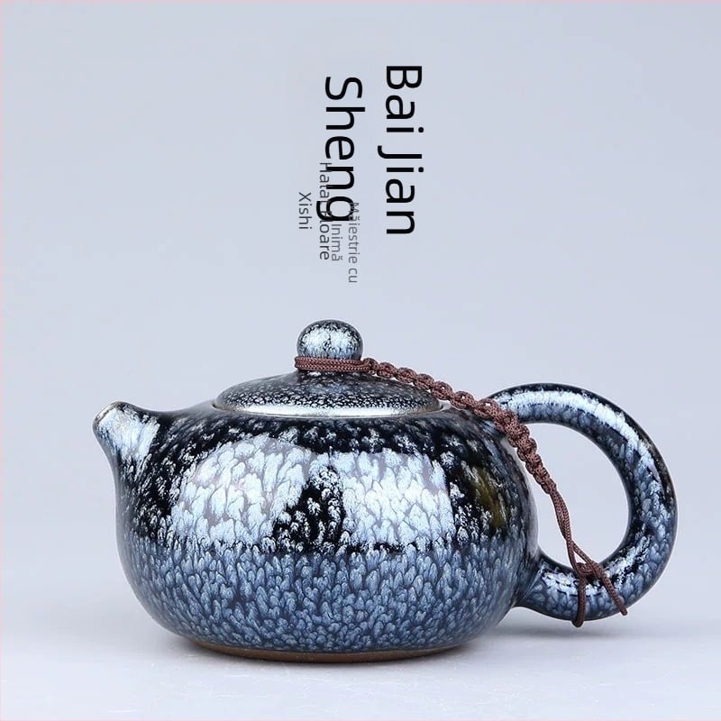 Ceainic Jianzhan - Set ceramic cu glazură Baihua pentru ceai, mare pentru uz casnic