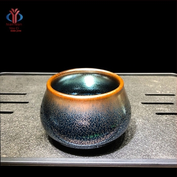 ceașcă de ceai Jianzhan Buddha Belly din Jianyang, ceramică neagră, glazură minerală originală, lucrată manual, model Blue Kirin