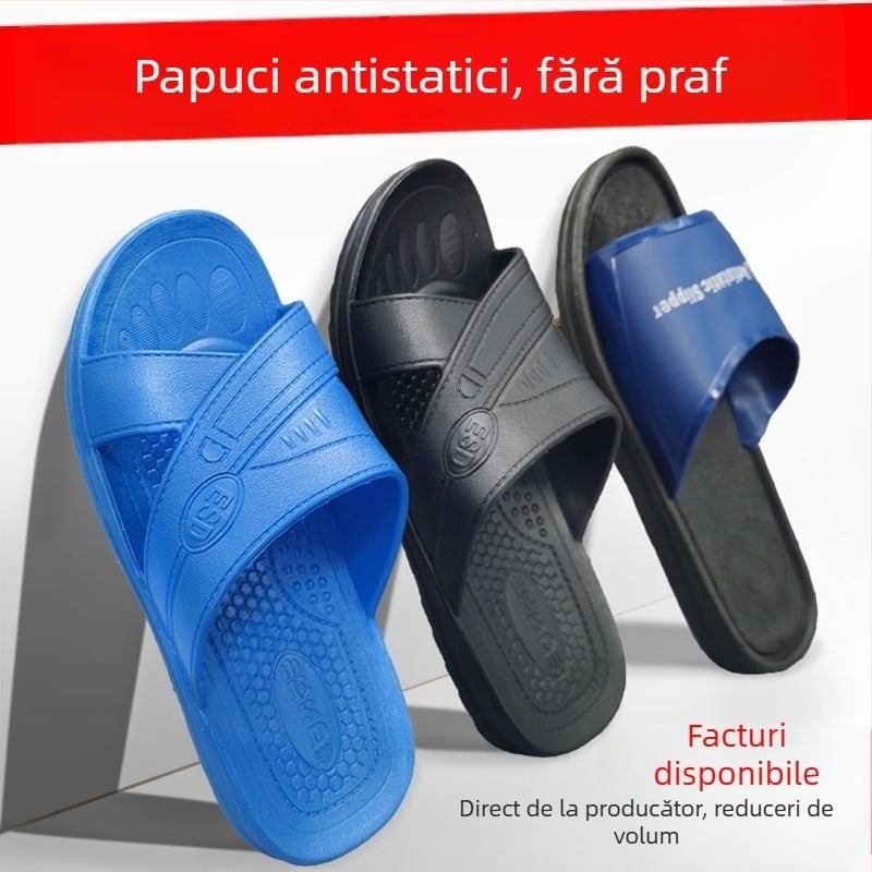 Papuci SPU antistatice pentru bărbați și femei, încălțăminte de laborator fără praf, talpă groasă și moale, antiderapant.