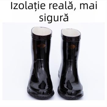 Ghete izolante pentru electricieni, 20/25/35 kV, înălime medie, talpă din cauciuc, rezistente la uzură și la temperaturi ridicate