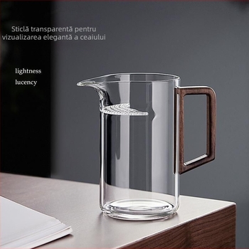 Ceșcuță de ceai din sticlă borosilicat rezistentă la căldură, cu filtru și divizor pentru ceai, formă semilună, set pentru ceai verde, în stil chinezesc nou