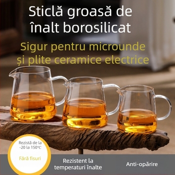 Set Gongfu de ceai: cană de distribuție din sticlă cu ceainic drept, pentru prepararea ceaiului acasă, filtru din oțel inox, dozator de ceai