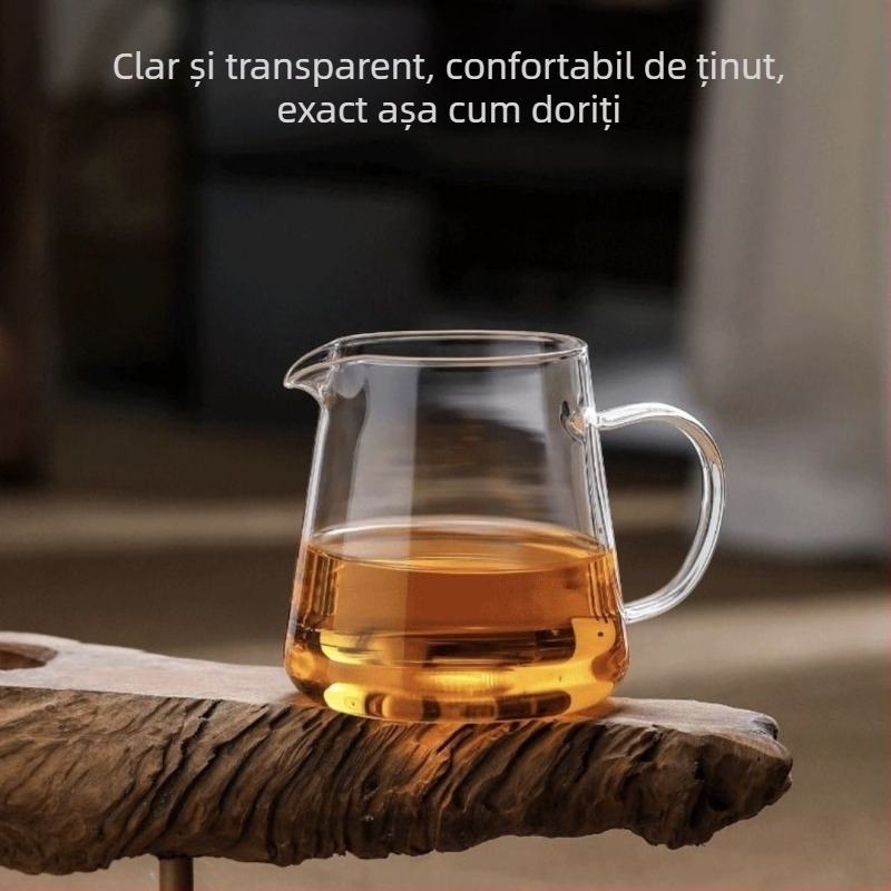 Set Gongfu de ceai: cană de distribuție din sticlă cu ceainic drept, pentru prepararea ceaiului acasă, filtru din oțel inox, dozator de ceai