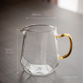 Set Gongfu de ceai din sticlă, rezistent la temperaturi, transparent, cu distribuitor de ceai și separator de apă
