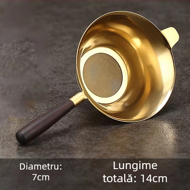 Filtru de ceai din oțel inoxidabil, culoare cupru, infuzor pentru ceai, separator de frunze de ceai, plasă de filtrare – accesorii pentru setul de ceai