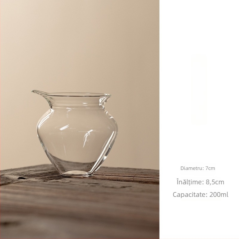 Xunyun Yaji pahar de ceai din sticlă borosilicată, design Zen, capacitate mică