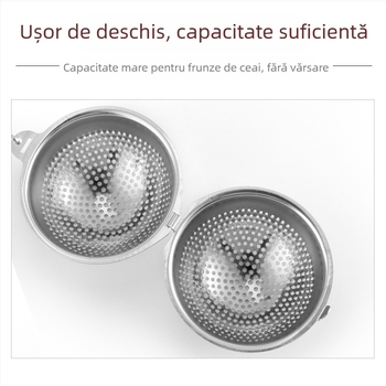 Infuzor de ceai din oțel inoxidabil 304, cu bilă rotundă și lanț, filtru de ceai portabil pentru birou