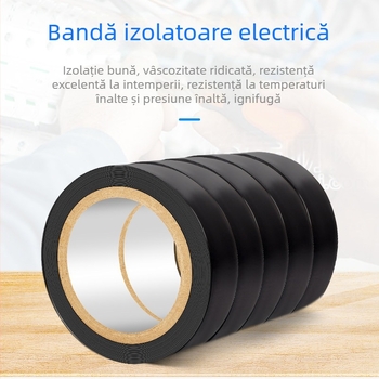 Deer Fairy bandă izolatoare electrică pentru fire, neagră, impermeabilă, rezistentă la temperaturi înalte, rezistentă la foc, cu aderență ridicată
