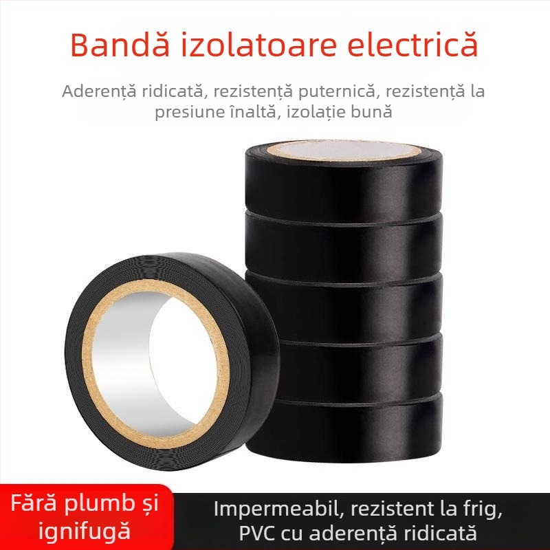 Deer Fairy bandă izolatoare electrică pentru fire, neagră, impermeabilă, rezistentă la temperaturi înalte, rezistentă la foc, cu aderență ridicată