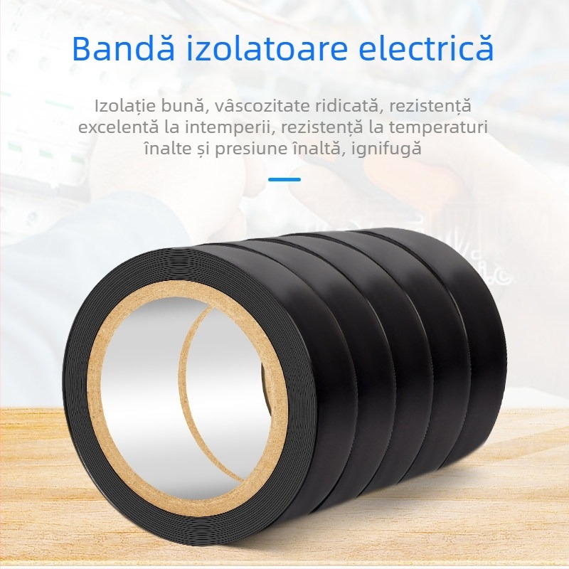 Deer Fairy bandă izolatoare electrică pentru fire, neagră, impermeabilă, rezistentă la temperaturi înalte, rezistentă la foc, cu aderență ridicată