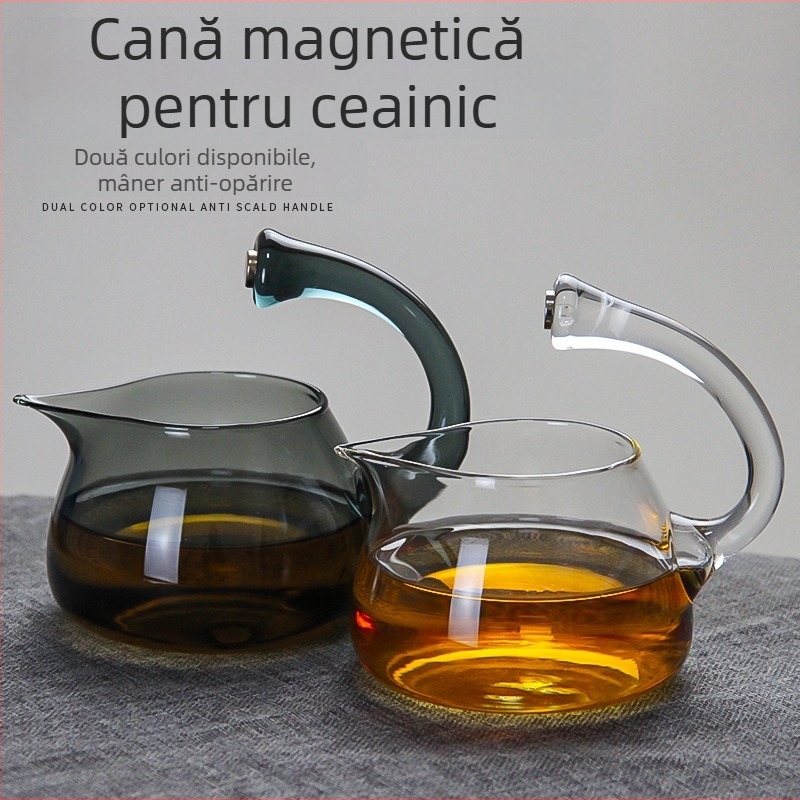 Pahar din sticlă cu infuzor magnetic și mâner, set de ceai din borosilicat de înaltă calitate, accesorii pentru ceai, separare ceai-apă