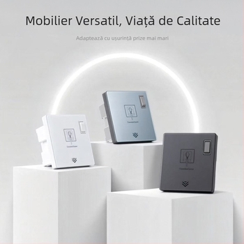 Panou de prize încastrat, tip 86, cu întrerupător, 1 modul, 5 prize