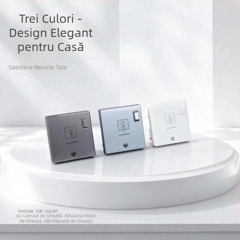 Panou de prize încastrat, tip 86, cu întrerupător, 1 modul, 5 prize