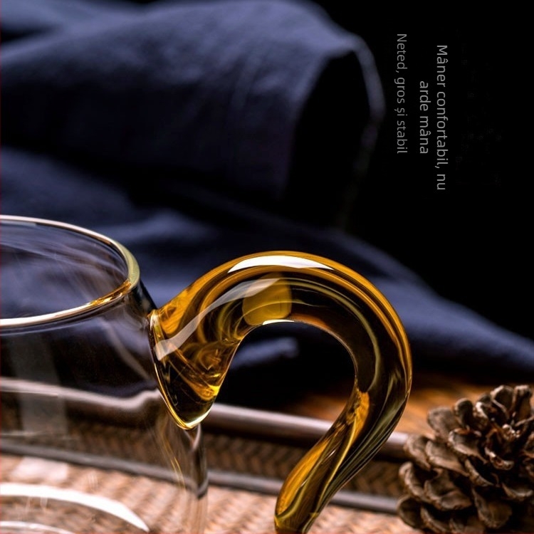 ceașă de ceai din sticlă rezistentă la temperaturi înalte, sticlă borosilicată groasă, pentru uz casnic