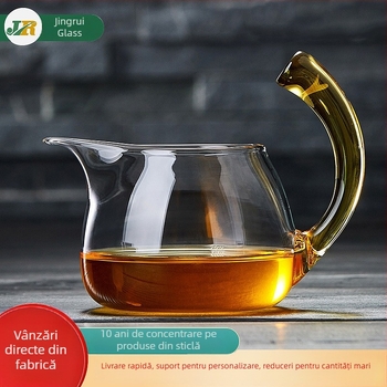 Ceașcă de ceai transparentă, colorată, din sticlă borosilikată, cu mâner ridicat, separator de ceai, accesorii pentru ceremonia ceaiului, design creativ