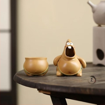 Patrick Star ceașcă Gongdao din lut Yixing purpuriu, ceremonie de ceai creativ, decor drăguț pentru ceai
