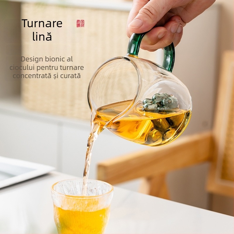 Ceașă Kungfu de înaltă calitate cu separator termorezistent pentru ceai, accesoriu transparent pentru setul de ceai de acasă