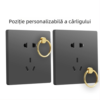 Tip 86: priză de perete pentru lanternă, montaj ascuns, panou cu cinci găuri și întrerupător