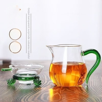 Set de ceai din sticlă cu filtru din borosilicat înalt rezistent la căldură, stil japonez, pentru preparare și servire, include infuzor și separator de ceai