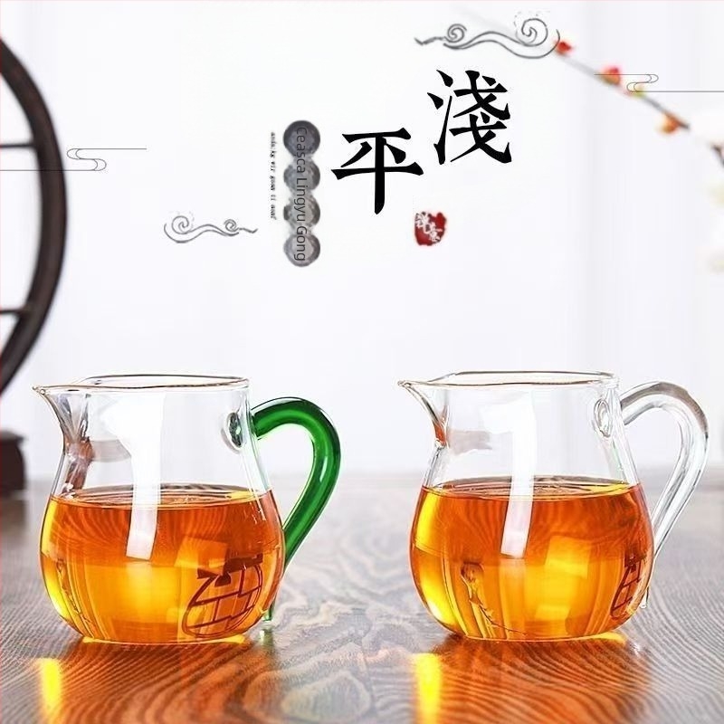 Set de ceai din sticlă cu filtru din borosilicat înalt rezistent la căldură, stil japonez, pentru preparare și servire, include infuzor și separator de ceai