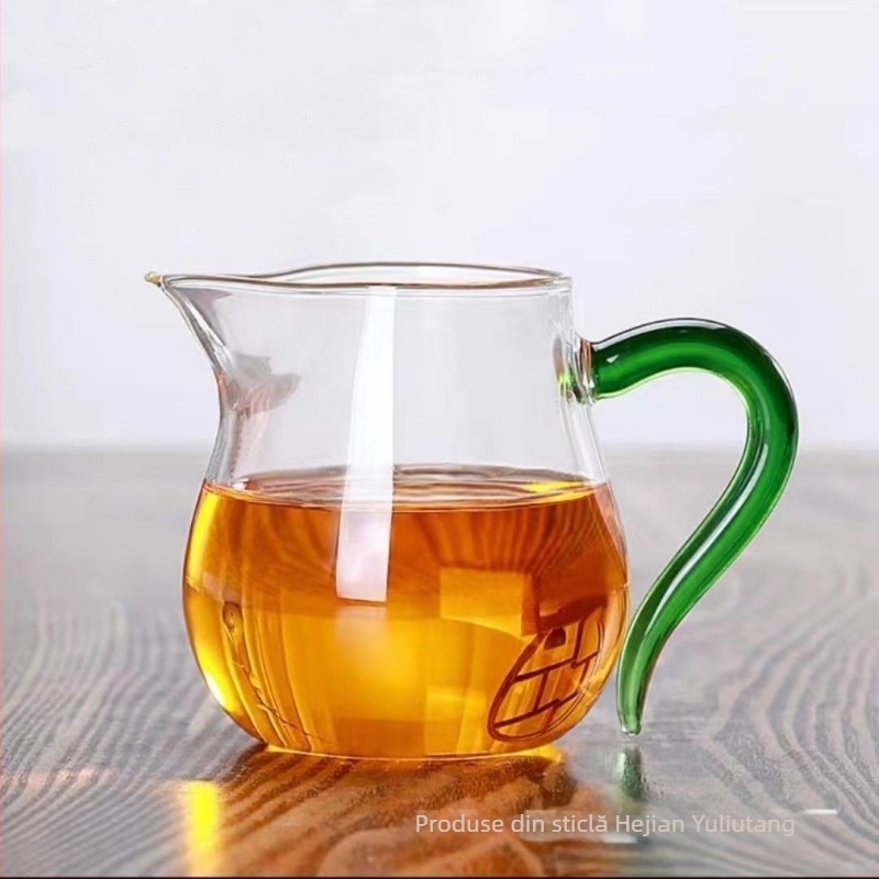 Set de ceai din sticlă cu filtru din borosilicat înalt rezistent la căldură, stil japonez, pentru preparare și servire, include infuzor și separator de ceai