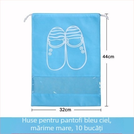 Set de 10 pungi de depozitare pentru pantofi, cu șnur, impermeabile și protecție împotriva prafului, pentru acasă și călătorii