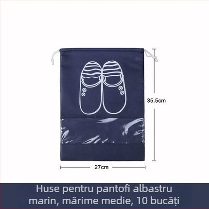 Set de 10 pungi de depozitare pentru pantofi, cu șnur, impermeabile și protecție împotriva prafului, pentru acasă și călătorii