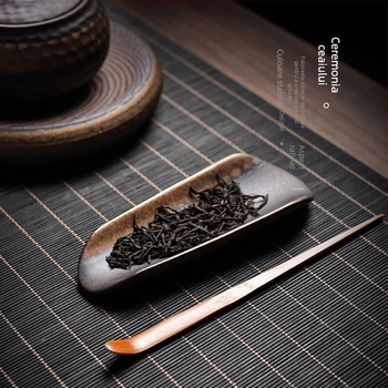 Linguriță de ceai ceramică, aurită, lucrată manual, stil Zen japonez, accesorii ceremonie Gongfu