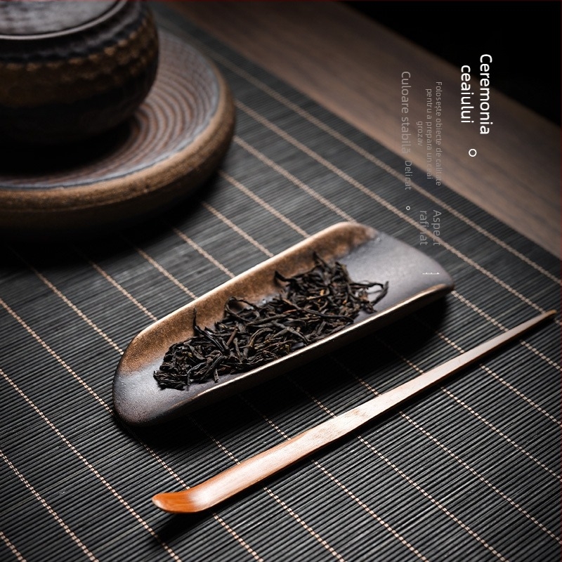 Linguriță de ceai ceramică, aurită, lucrată manual, stil Zen japonez, accesorii ceremonie Gongfu