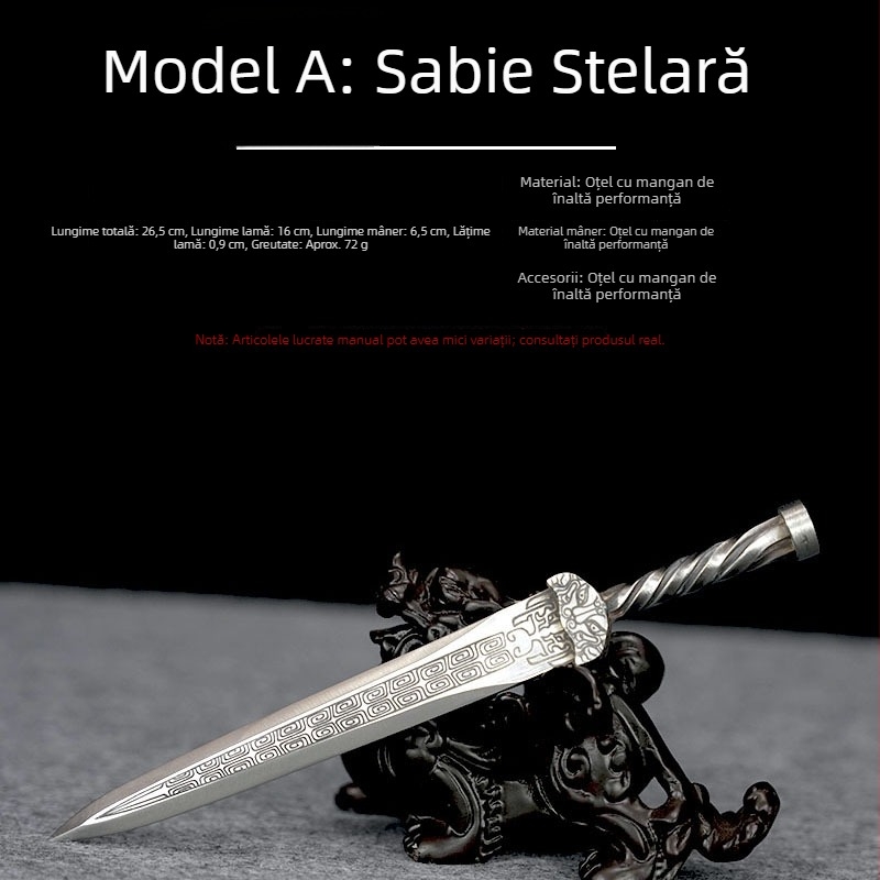 Cuțit de ceai miniatural și ornament cu arme, optsprezece tipuri de arme, ac pentru ceai Pu’er, cuțit pentru deschiderea cuburilor de ceai, mic ornament de armă pentru expunere și colecționare