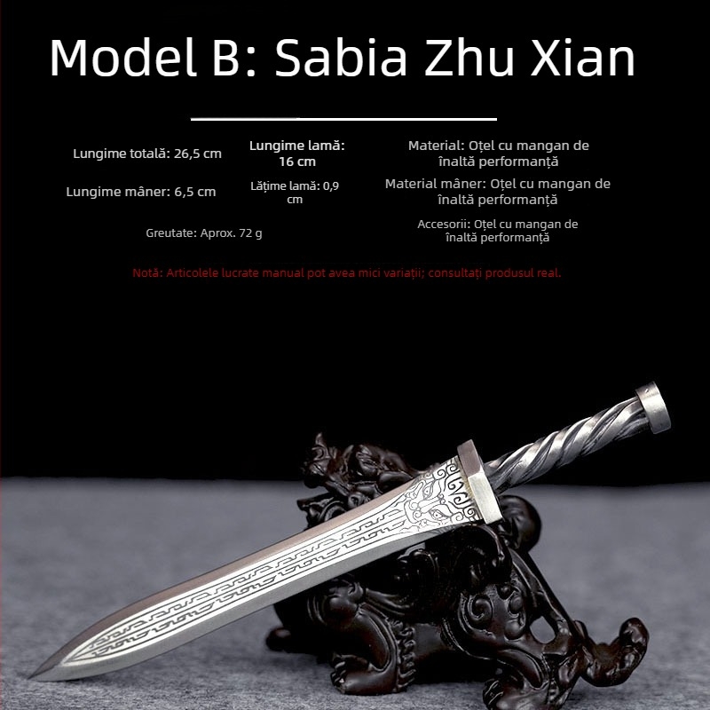 Cuțit de ceai miniatural și ornament cu arme, optsprezece tipuri de arme, ac pentru ceai Pu’er, cuțit pentru deschiderea cuburilor de ceai, mic ornament de armă pentru expunere și colecționare