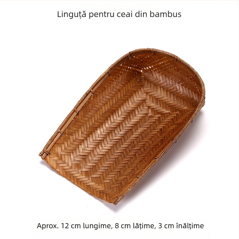 Lingură de ceai din bambus, tavă de ceai din rădăcină de bambus veche, stil japonez vintage, formă neobișnuită, accesorii pentru ceremonia ceaiului
