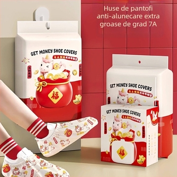 Protecții de pantofi de unică folosință din material nețesut, îngroșate și rezistente la uzură, pentru utilizare în casă și în interior; protecție împotriva prafului și antiderapante pentru copii și adulți.