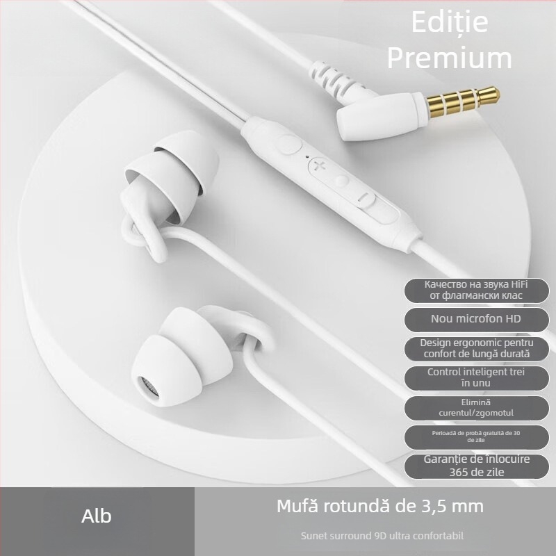 Căști noi pentru somn, in-ear cu Type-C, cablu, izolare fonică, fără presiune la urechi în timpul somnului pe o parte, model S15