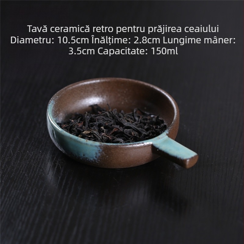 Roaster ceramic retro pentru ceai, tavă pentru ceai, încălzire cu lumânare, prăjire a ceaiului și intensificator de aromă — accesorii pentru ceremonia de ceai Kung Fu