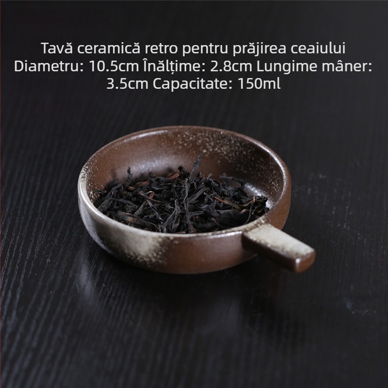 Roaster ceramic retro pentru ceai, tavă pentru ceai, încălzire cu lumânare, prăjire a ceaiului și intensificator de aromă — accesorii pentru ceremonia de ceai Kung Fu