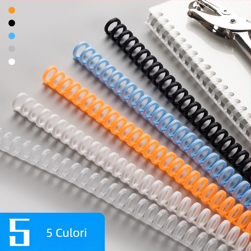 Inel plastic pentru legare, 30 găuri, dosare DIY, copertă mată