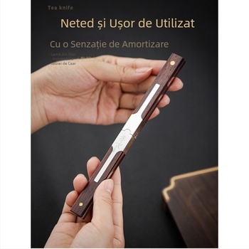 Set de unelte pentru ceai Pu'er: cuțit de ceai, ac de ceai și sabie de ceai, con din damasc pentru ceai, accesorii din oțel inoxidabil
