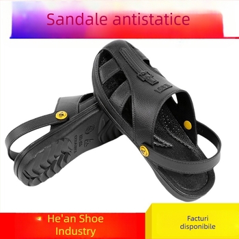 Sandale anti-statice cu șase găuri, vârf protejat, respirante, pentru spații curate în industrie electronică