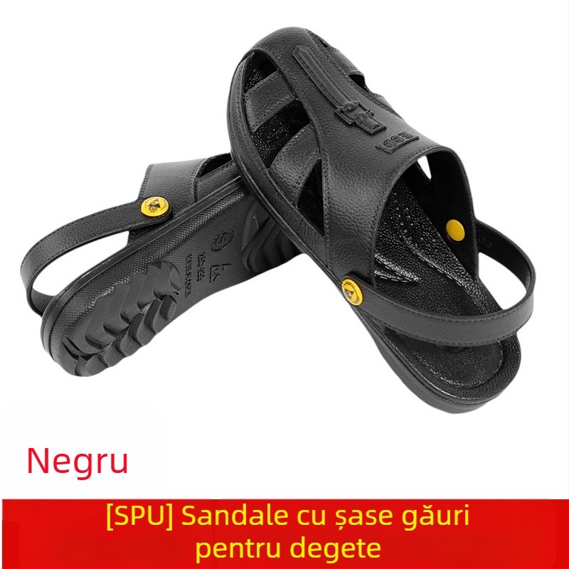 Sandale anti-statice cu șase găuri, vârf protejat, respirante, pentru spații curate în industrie electronică