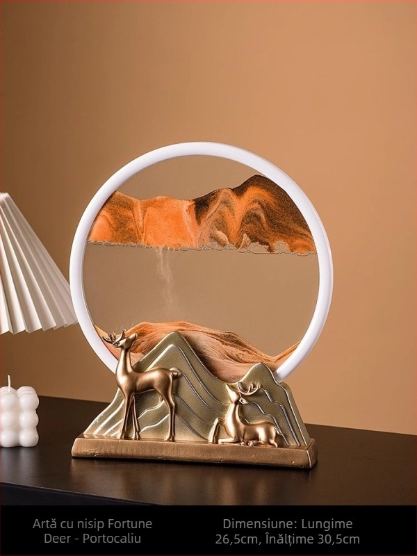 Pictură cu nisip lichid și clepsidră, decor modern pentru casă și birou