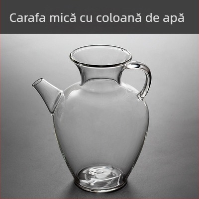Ceainic de sticlă în stil antic, cu mâner și o ceașcă mare pentru ceai de flori, sticlă borosilikată de înaltă puritate, separator de ceai pentru uz casnic
