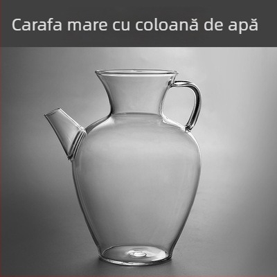 Ceainic de sticlă în stil antic, cu mâner și o ceașcă mare pentru ceai de flori, sticlă borosilikată de înaltă puritate, separator de ceai pentru uz casnic