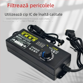 Adaptor de alimentare reglabil 3V-24V-36V pentru benzi LED, motoare, ventilatoare, pompă de apă, regulator de tensiune și controler de viteză