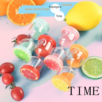 Clepsidră cu fructe pentru copii – ornament de birou creativ, cu intervale de 3/5/10/20 minute pentru masă și perierea dinților